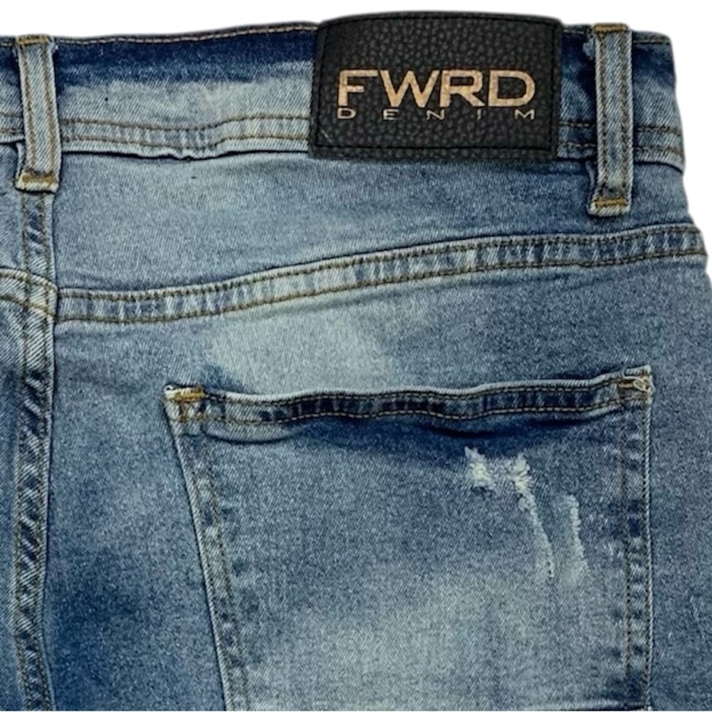 FWRD Denim Distressed Men's Jeans Shorts Size 32 Cotton Stretch - Picture 6 of 6